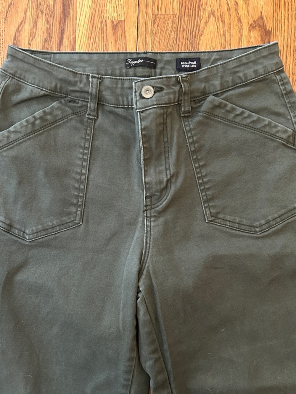 Supplies Olive Green High-Rise Wide-Leg Pants